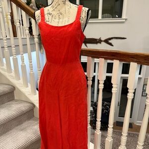 Size 2 Red Cynthia Rowley linen jumpsuit